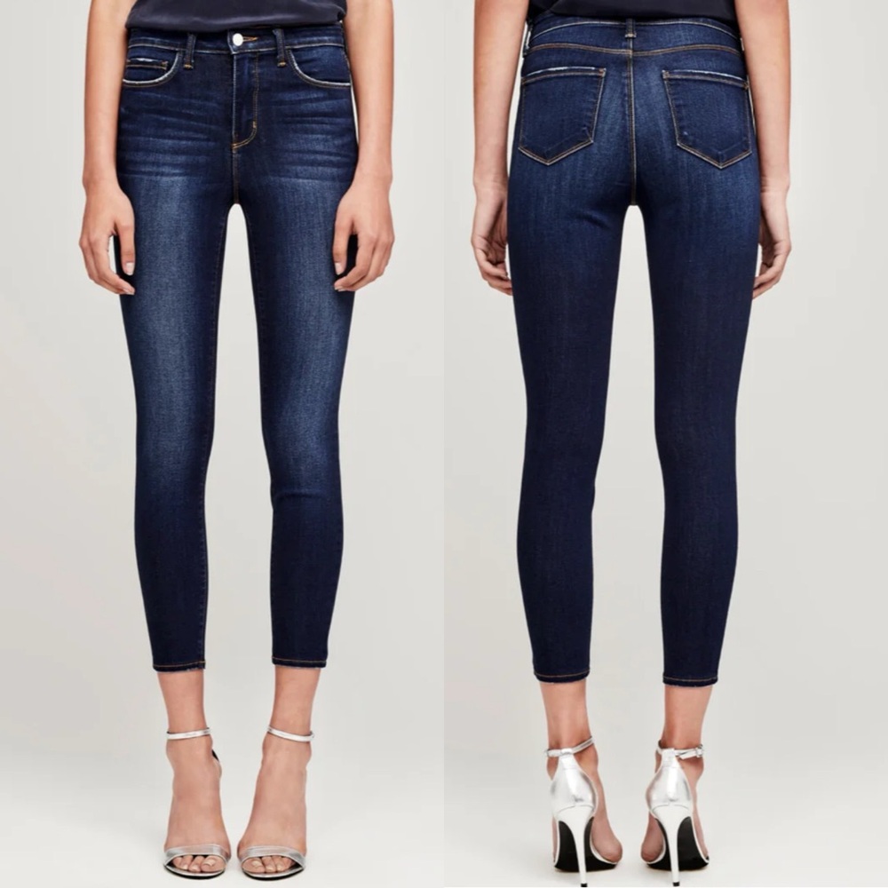 L’AGENCE Margot Skinny Jeans Baltic Dark Wash High Rise Size 29 NWOT Ankle